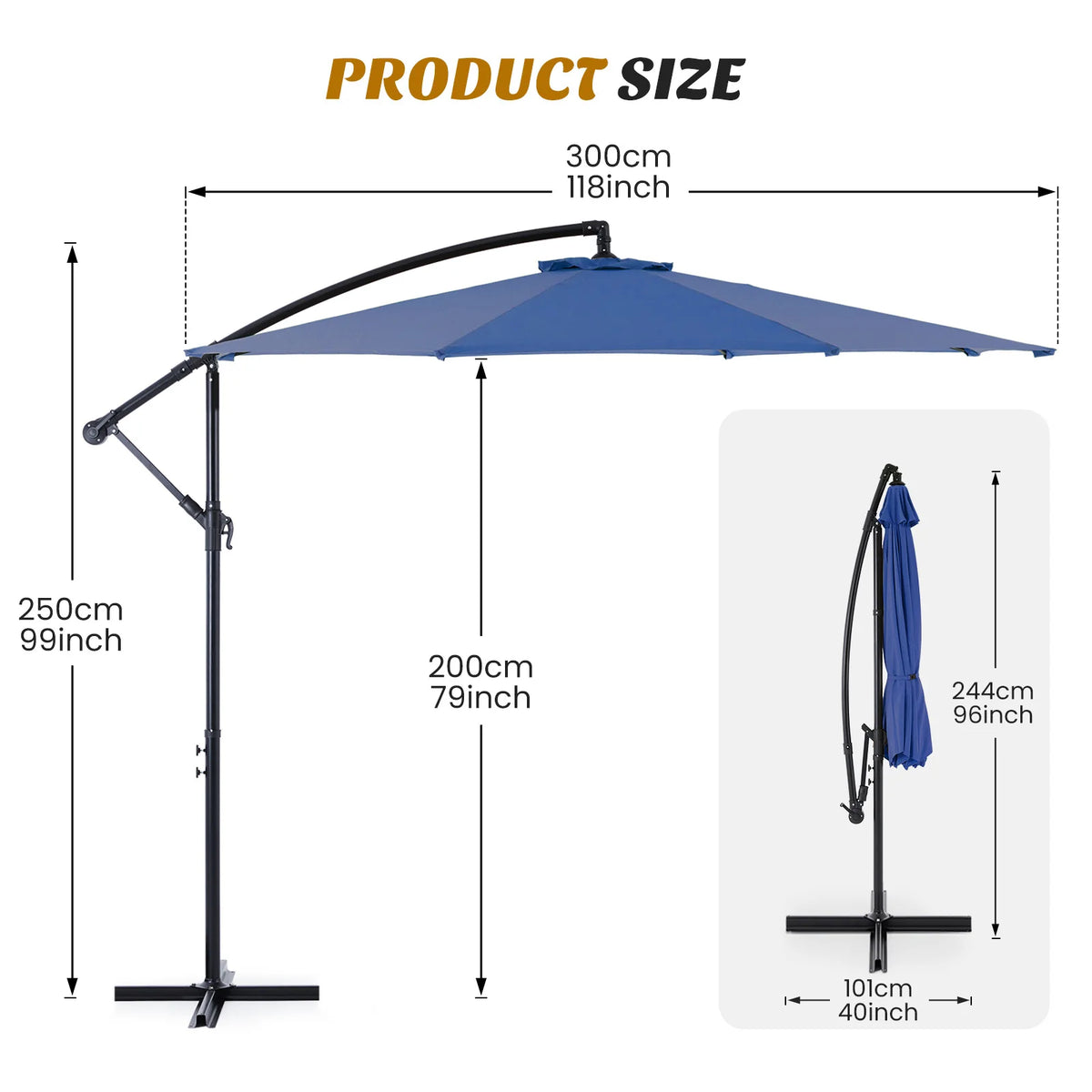 120-Inch Cantilever Patio Umbrella - Image 3