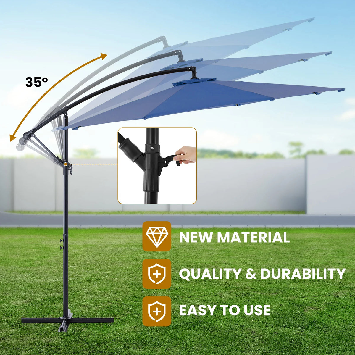 120-Inch Cantilever Patio Umbrella - Image 5