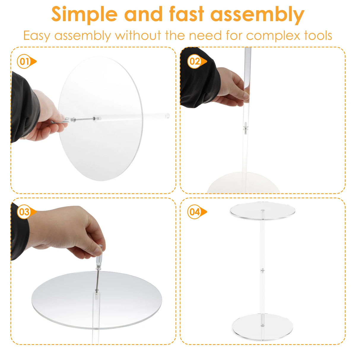19.7-Inch Clear Acrylic Side Table - Image 3