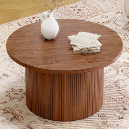 31.5-Inch Round Fluted Coffee Table - Image 3