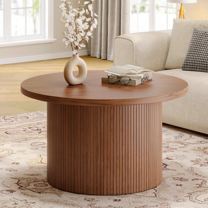 31.5-Inch Round Fluted Coffee Table - Image 4