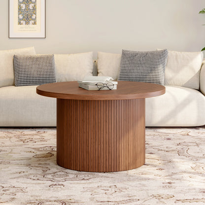 31.5-Inch Round Fluted Coffee Table - Image 6