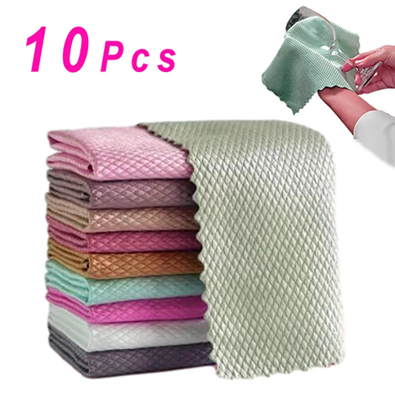 9.8-Inch Microfiber Glass Cleaning Cloths - Image 1
