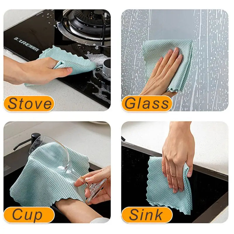 9.8-Inch Microfiber Glass Cleaning Cloths - Image 4