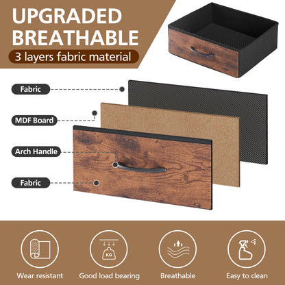 Fabric-Drawer Nightstand with Charging Station - Image 4