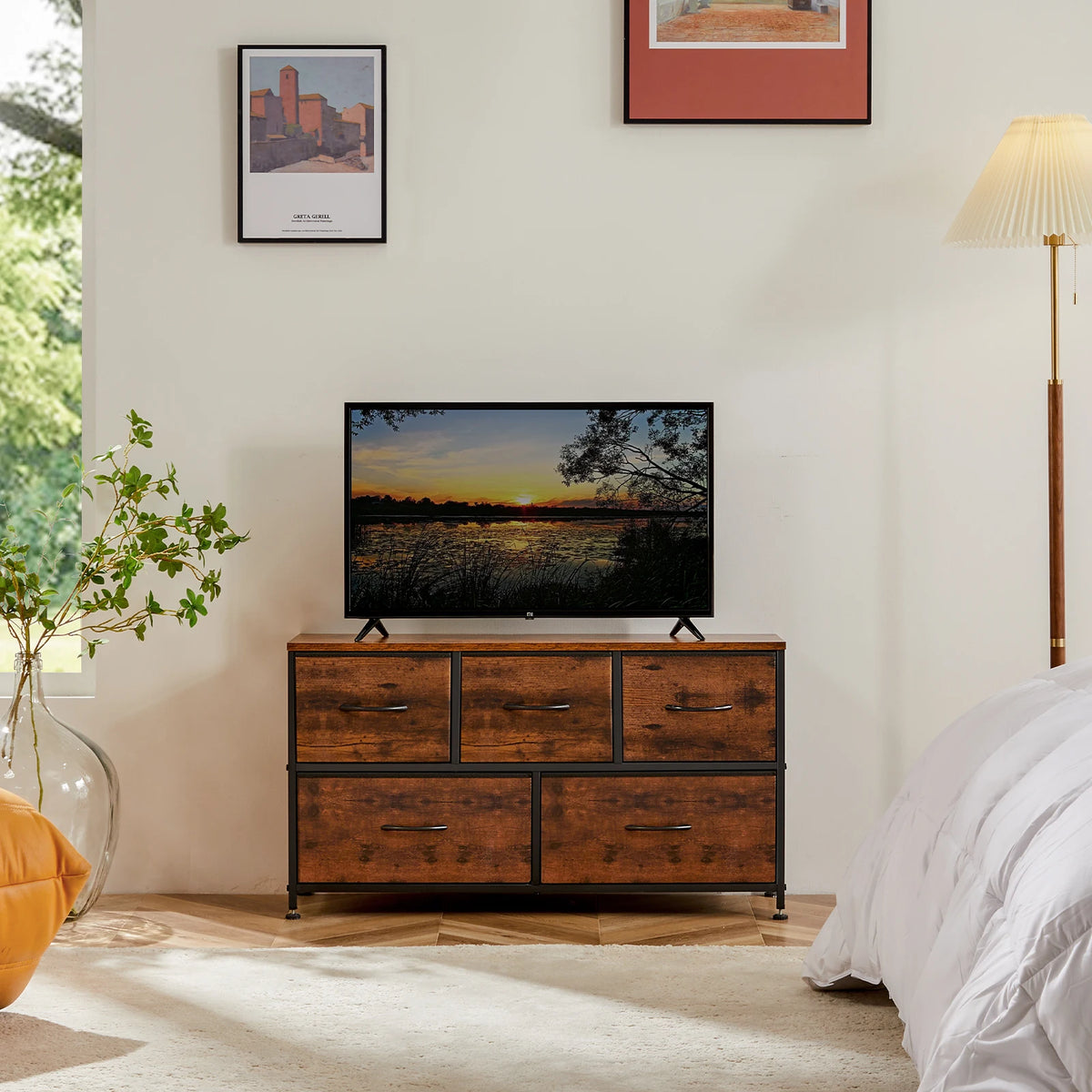 Five-Drawer Fabric Storage Dresser - Image 3
