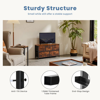 Five-Drawer Fabric Storage Dresser - Image 6
