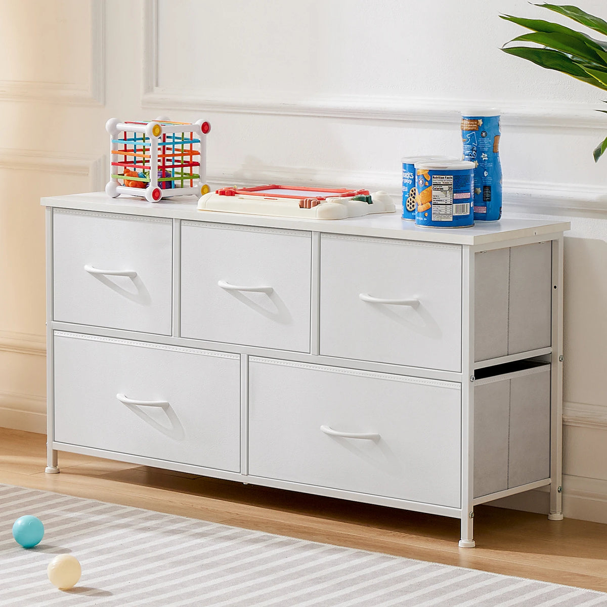 Five-Drawer Fabric Storage Dresser - Image 9