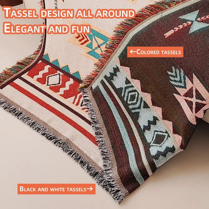 Geometric Woven Throw with Fringe - Image 5