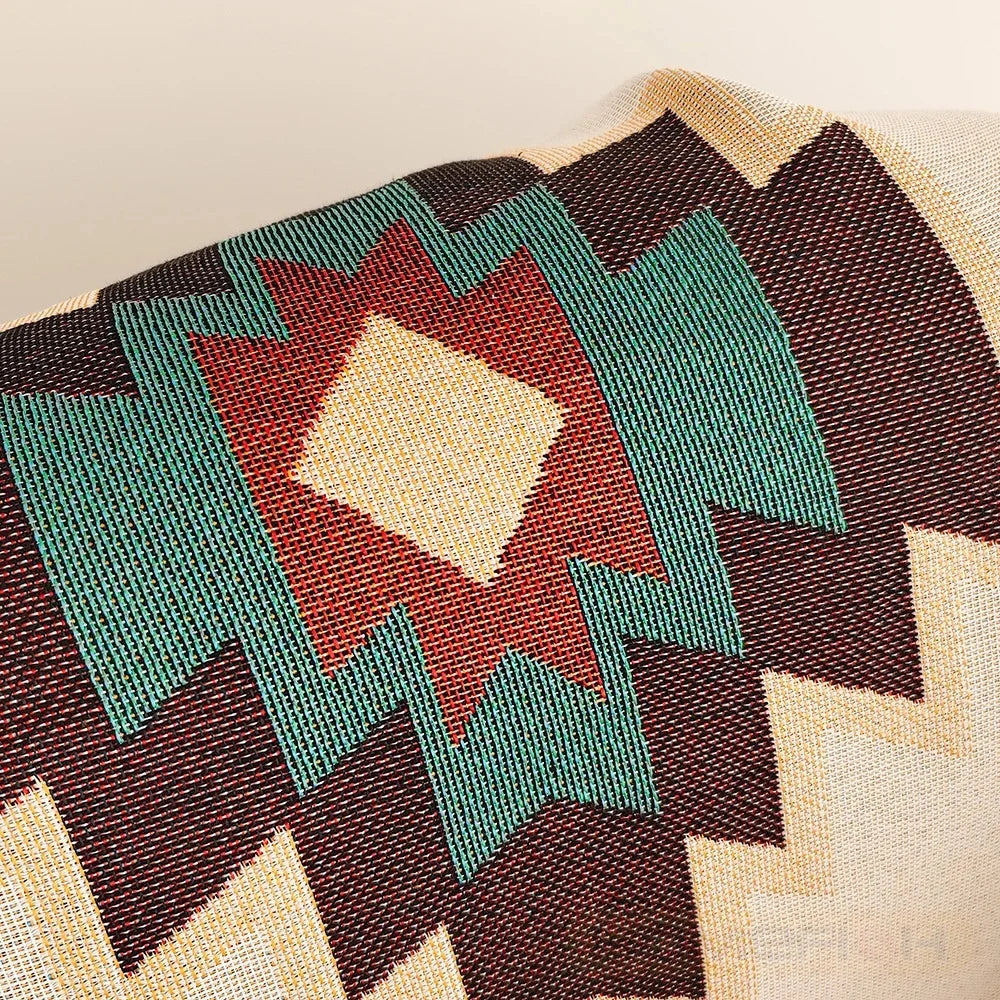 Geometric Woven Throw with Fringe - Image 6