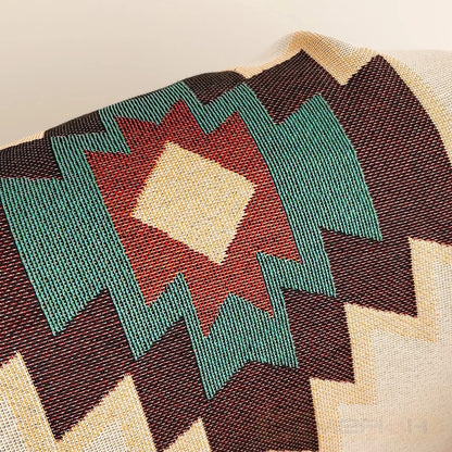 Geometric Woven Throw with Fringe - Image 6
