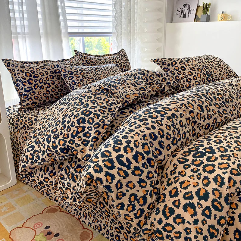 Leopard-Pattern Duvet Cover Set, 3 Pieces - Image 3