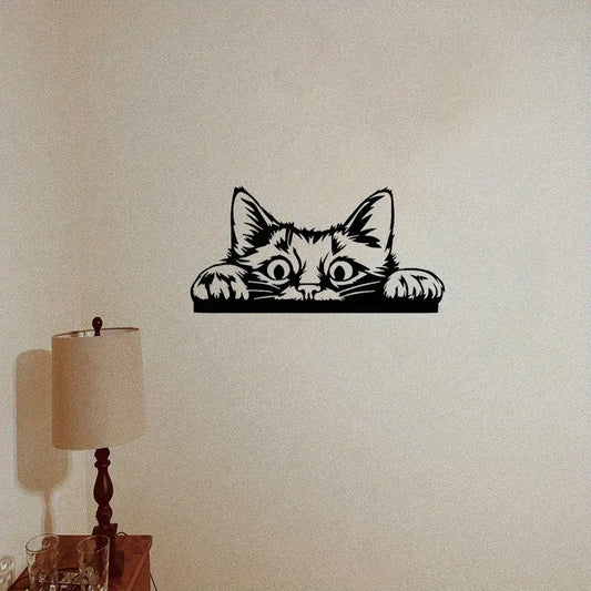 Peekaboo Cat Metal Wall Decoration - Image 1