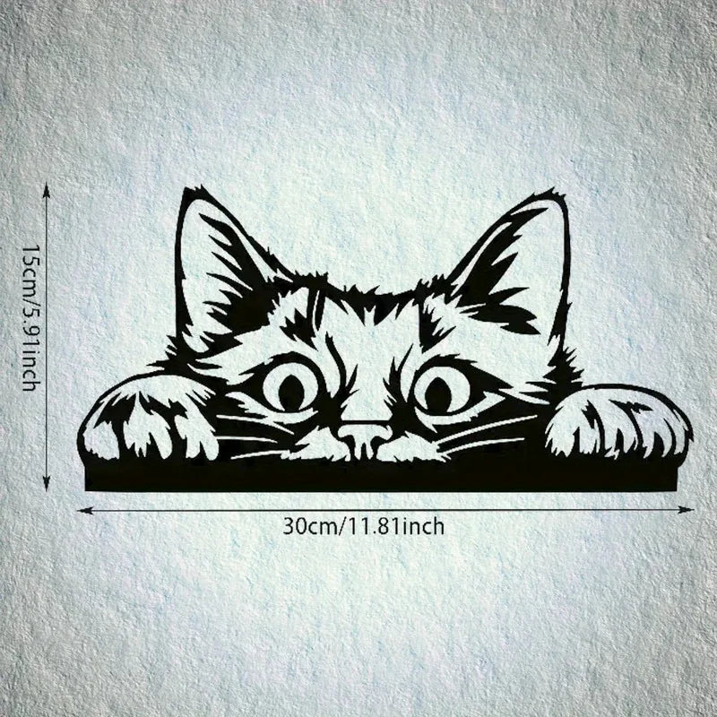 Peekaboo Cat Metal Wall Decoration - Image 3