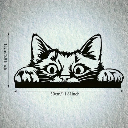 Peekaboo Cat Metal Wall Decoration - Image 3