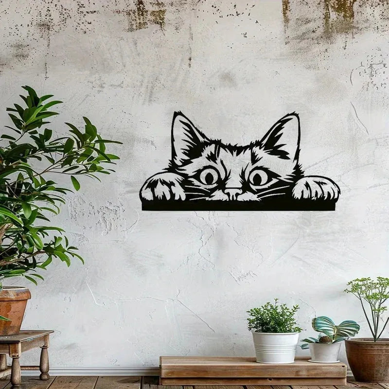 Peekaboo Cat Metal Wall Decoration - Image 4