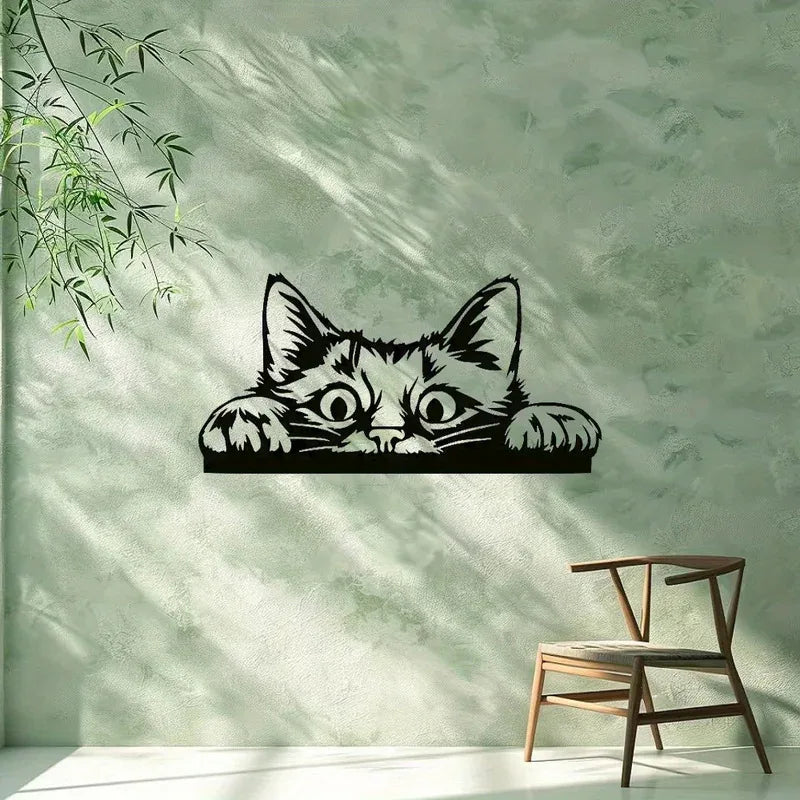 Peekaboo Cat Metal Wall Decoration - Image 5
