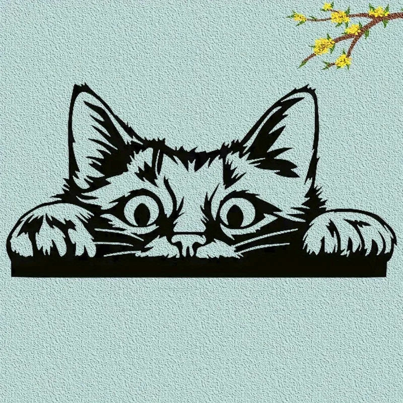 Peekaboo Cat Metal Wall Decoration - Image 6