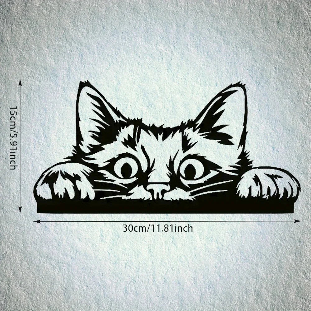 Peekaboo Cat Metal Wall Decoration - Image 7