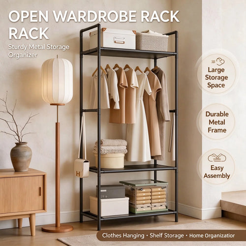 Rolling Metal Garment Rack - Image 1