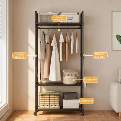 Rolling Metal Garment Rack - Image 2