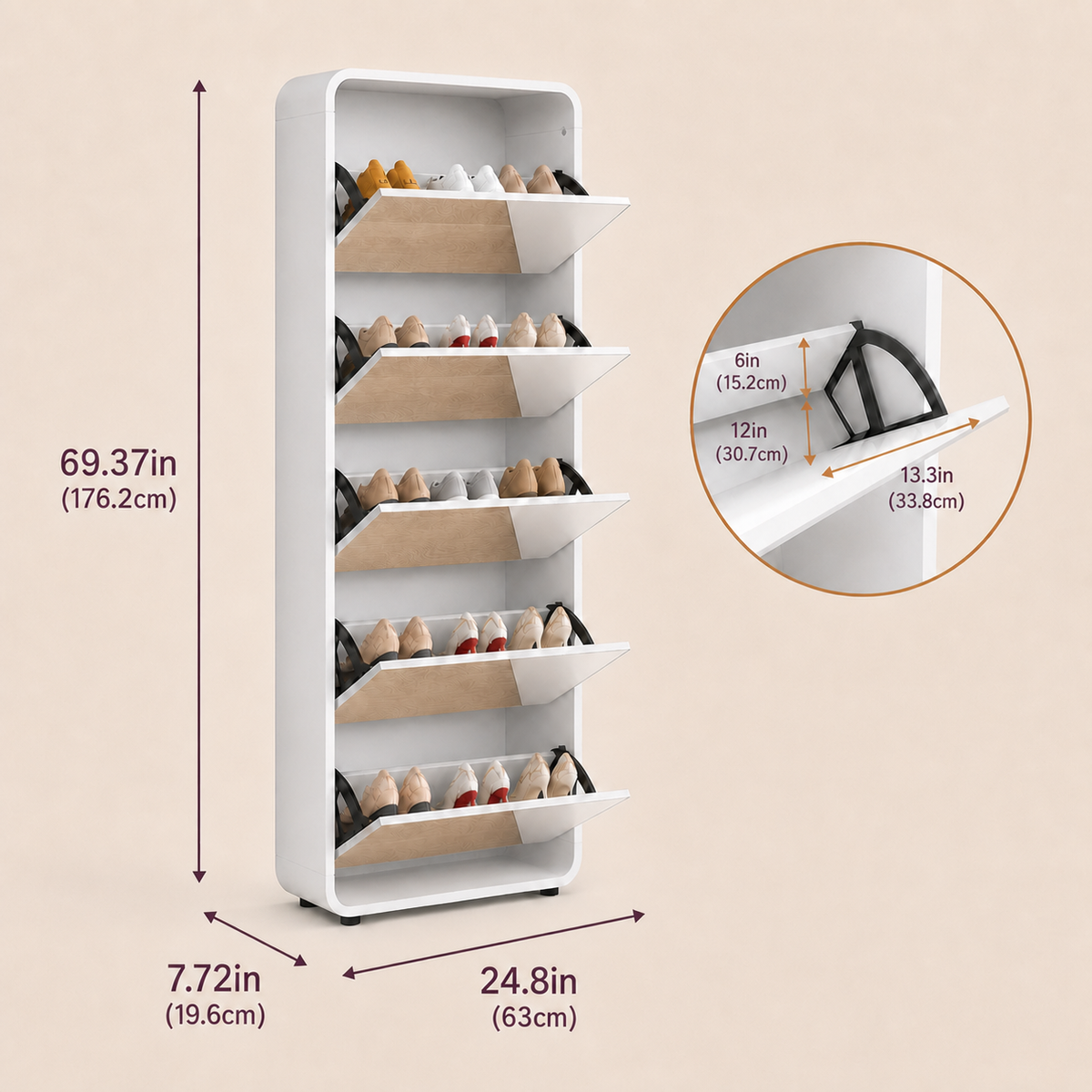 Sagerune 5 Mirror Shoe Cabinet — canonical dimensions