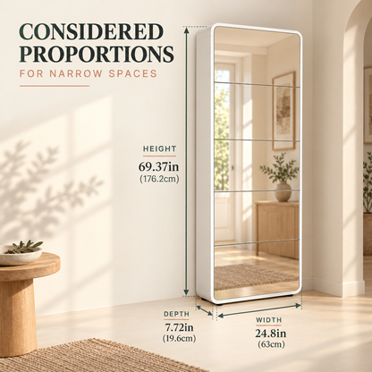 Sagerune 5 Mirror Shoe Cabinet — general internal dimensions