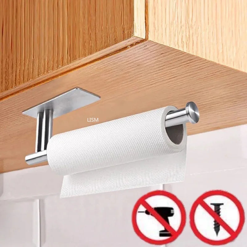 Self-Adhesive Stainless Steel Roll Holder - Image 1
