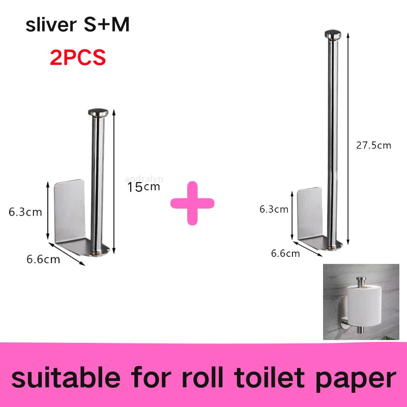 Self-Adhesive Stainless Steel Roll Holder - Image 11