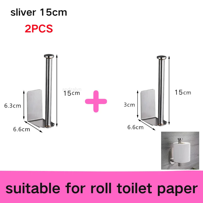 Self-Adhesive Stainless Steel Roll Holder - Image 15