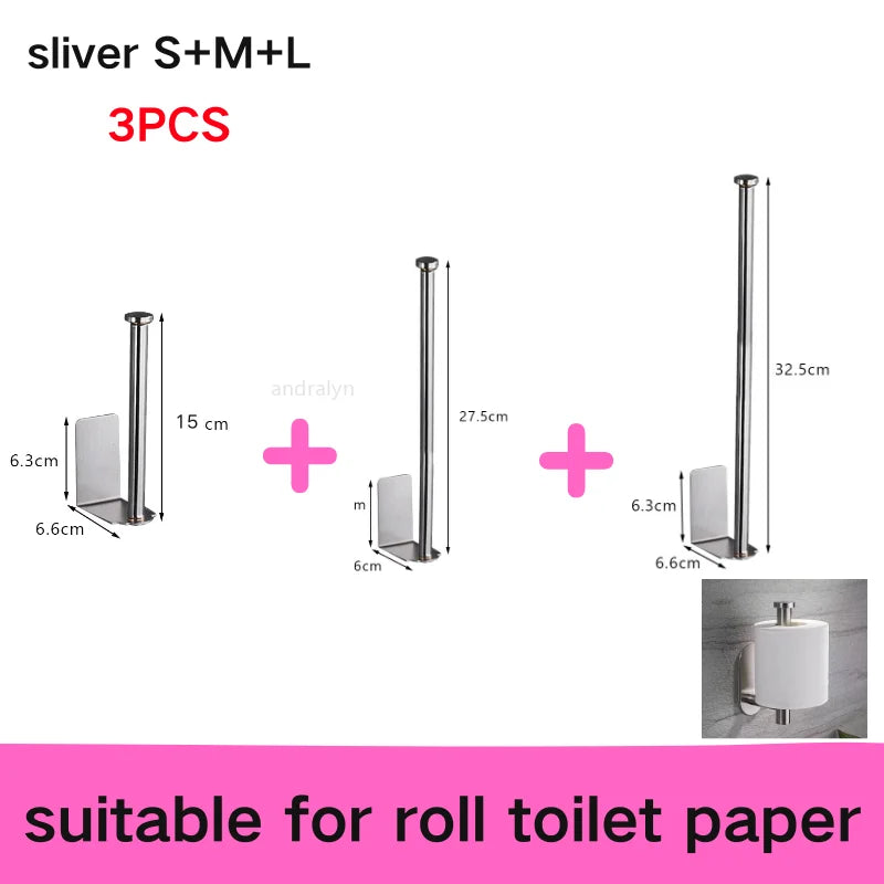 Self-Adhesive Stainless Steel Roll Holder - Image 16