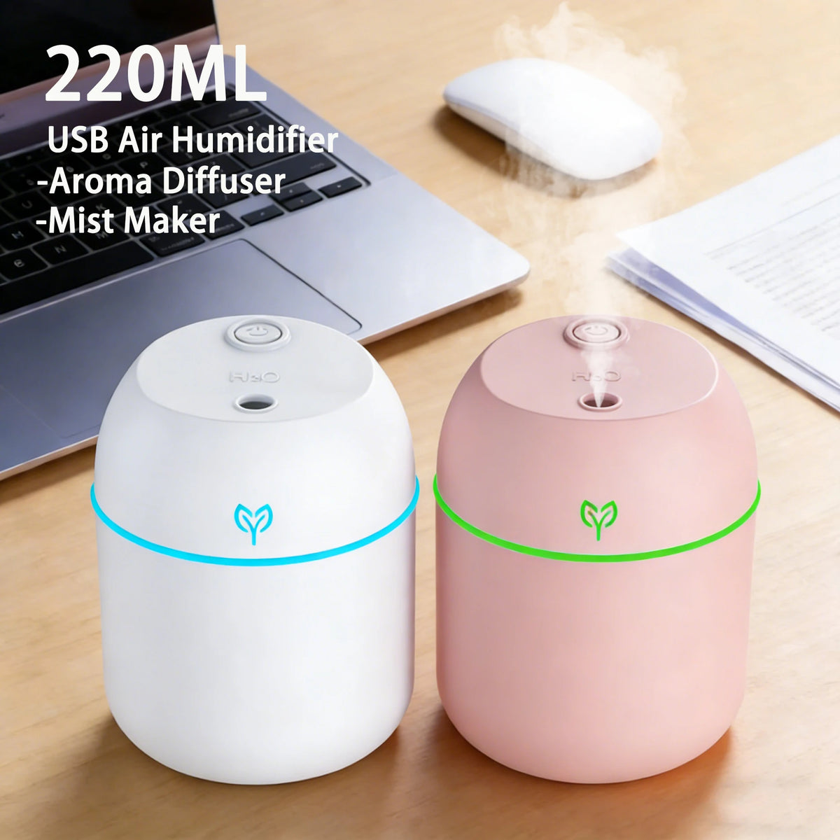 USB Mist Humidifier with Night Light - Image 1