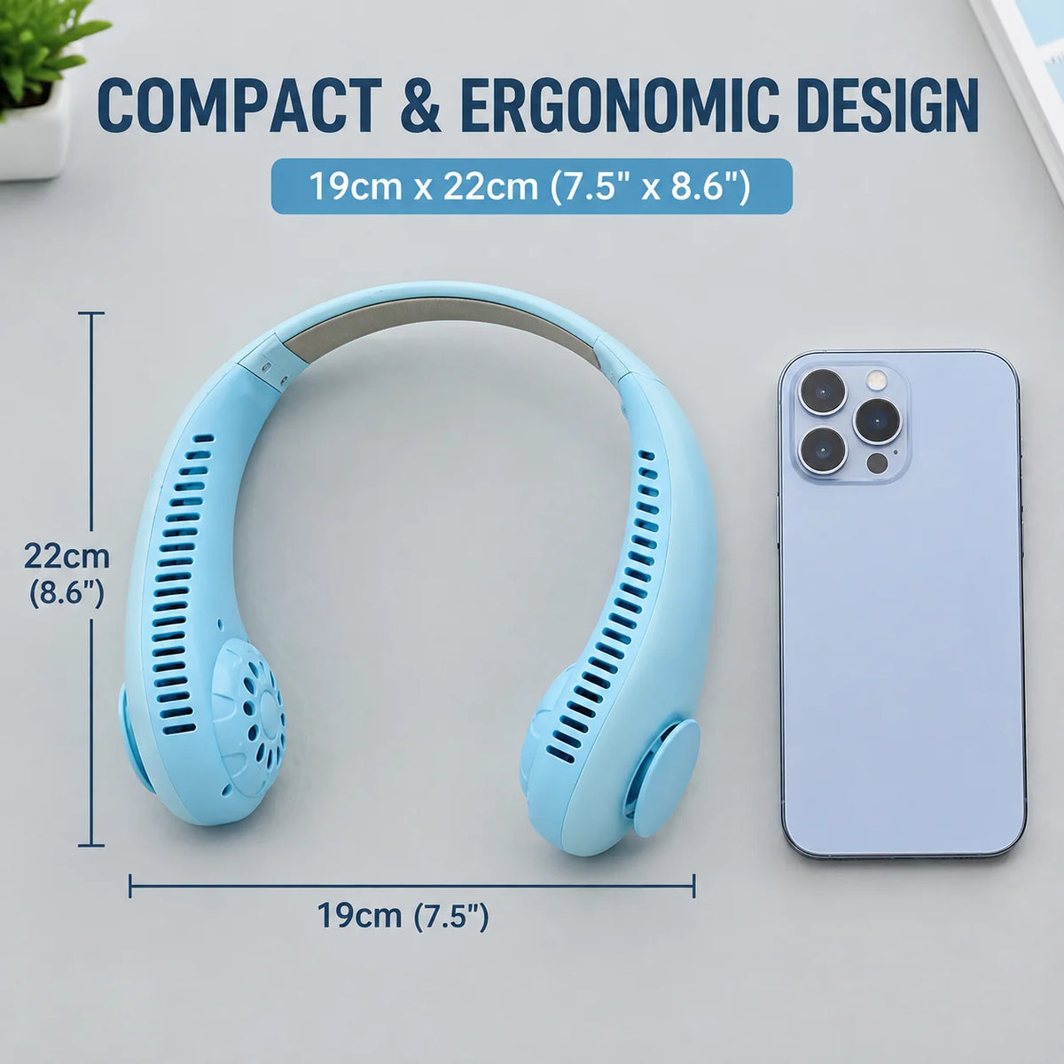 USB-Rechargeable Three-Speed Neck Fan - Image 3