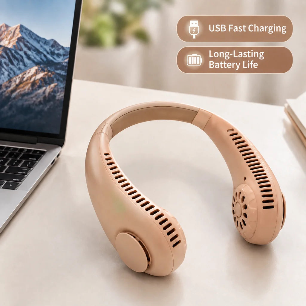 USB-Rechargeable Three-Speed Neck Fan - Image 5
